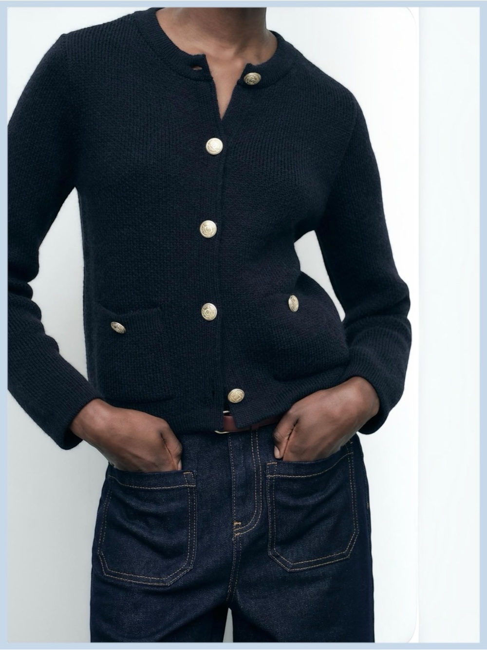 Zara Golden Button Knit Cardigan